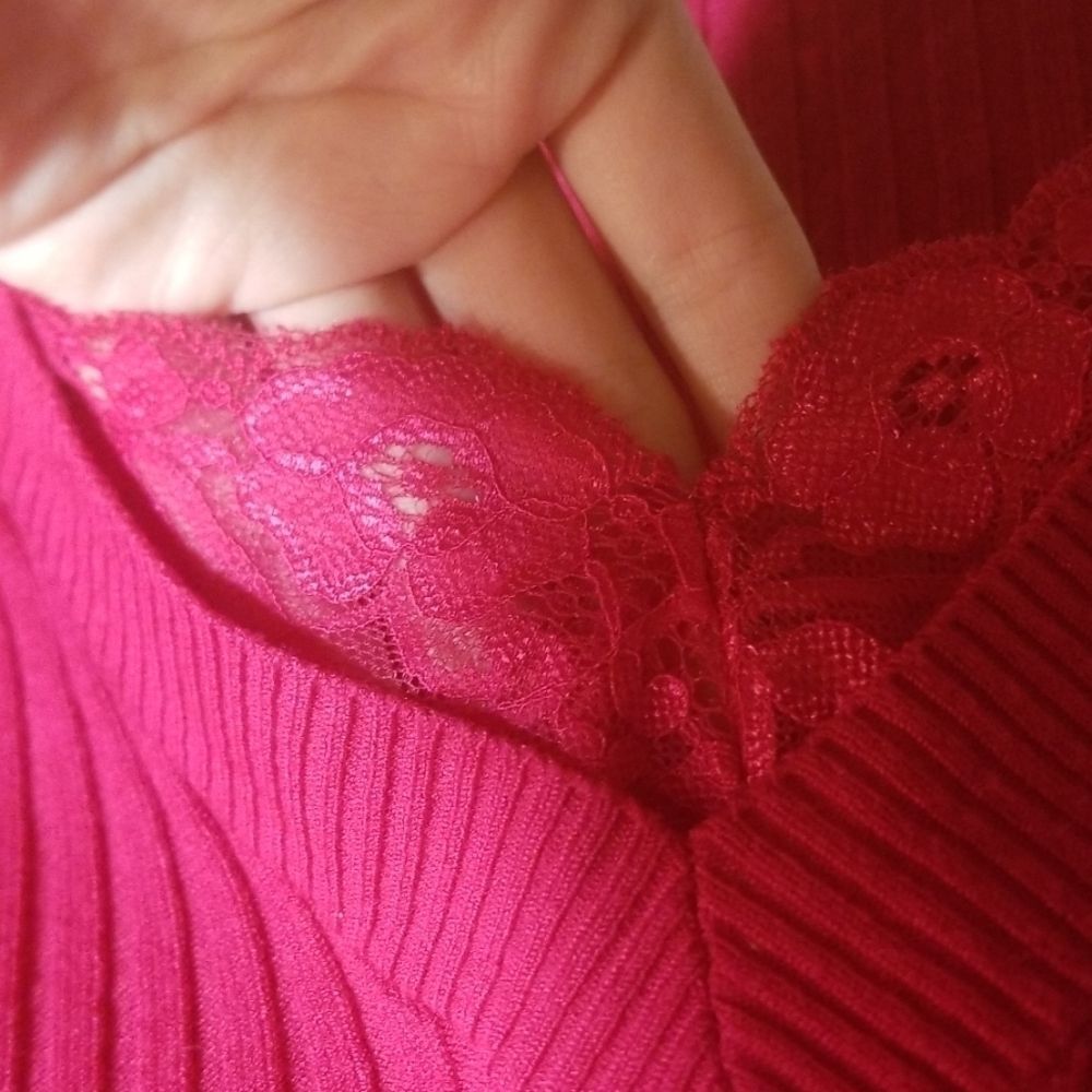 Hot Pink Laced Tunic - Picture 2 of 4